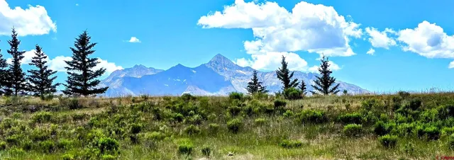 a view of a building in the background with double sitting space