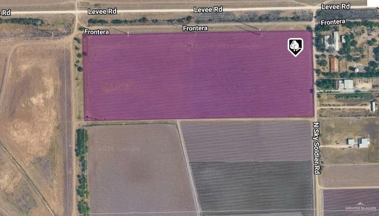 Property Aerial Map. Showing the boundaries of the property and surrounding roadways