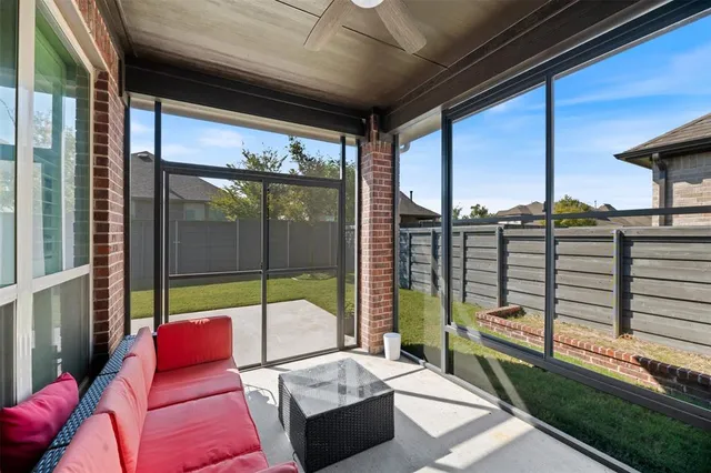 an empty room with windows