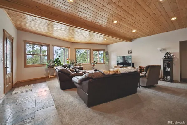 a living room with furniture