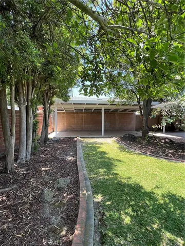 a view of a backyard with tree s