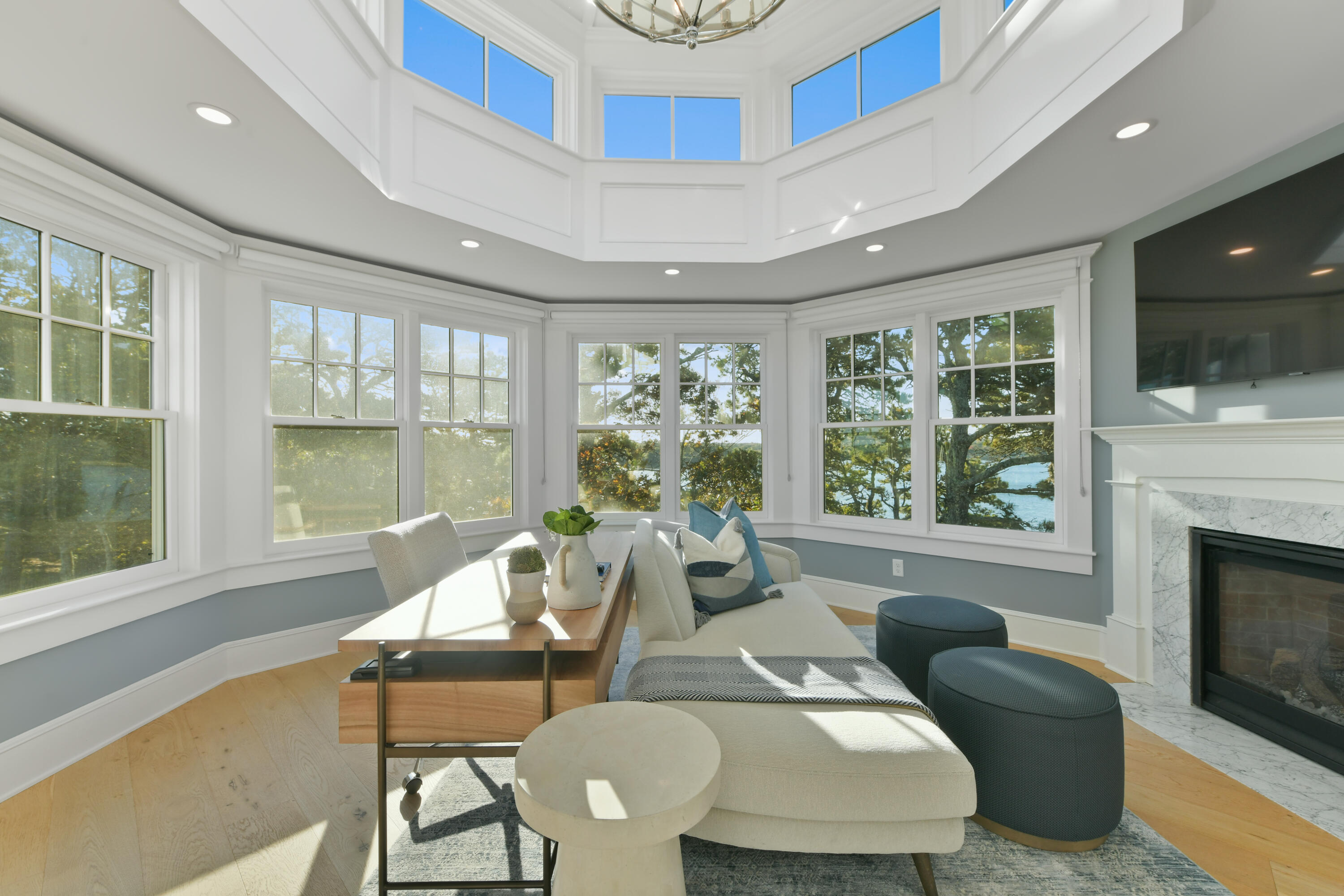 558 Fox Hill Road Chatham, MA 02633 - Photo 17 of 39 a living room with furniture and a fireplace