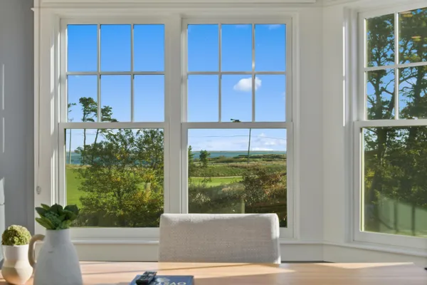 a view of a living room and a window