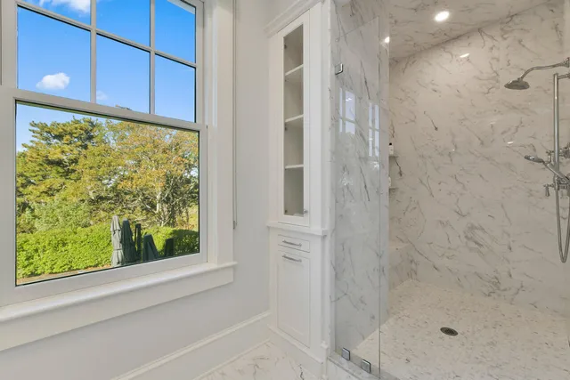 a bathroom with a shower