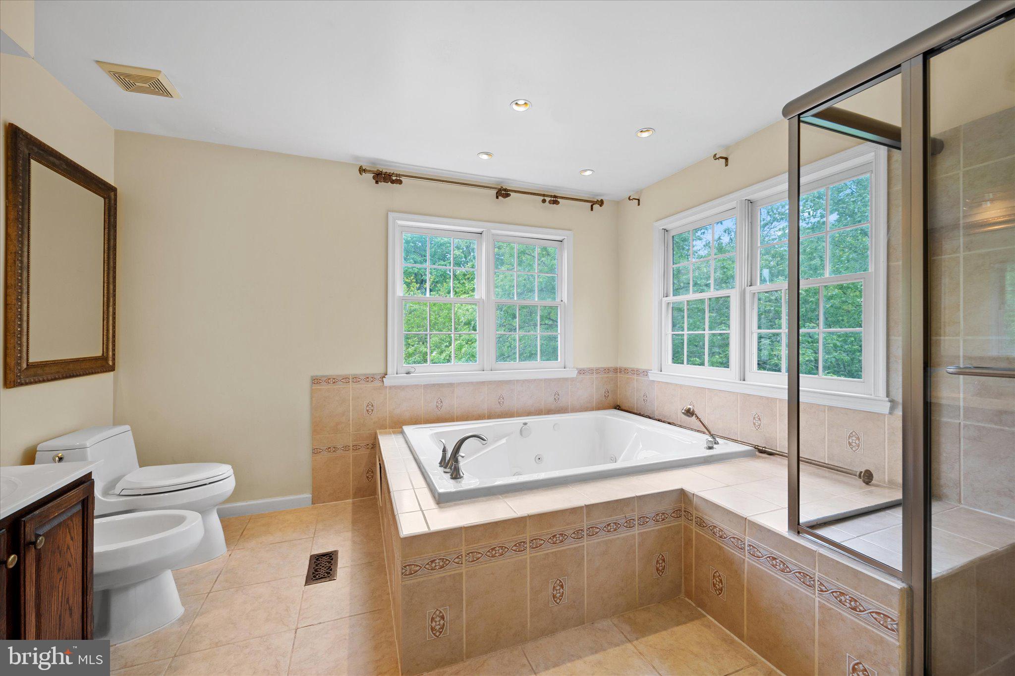 6832 Compton Heights Circle Clifton, VA 20124 - Photo 30 of 54 a bathroom with a sink and a large mirror