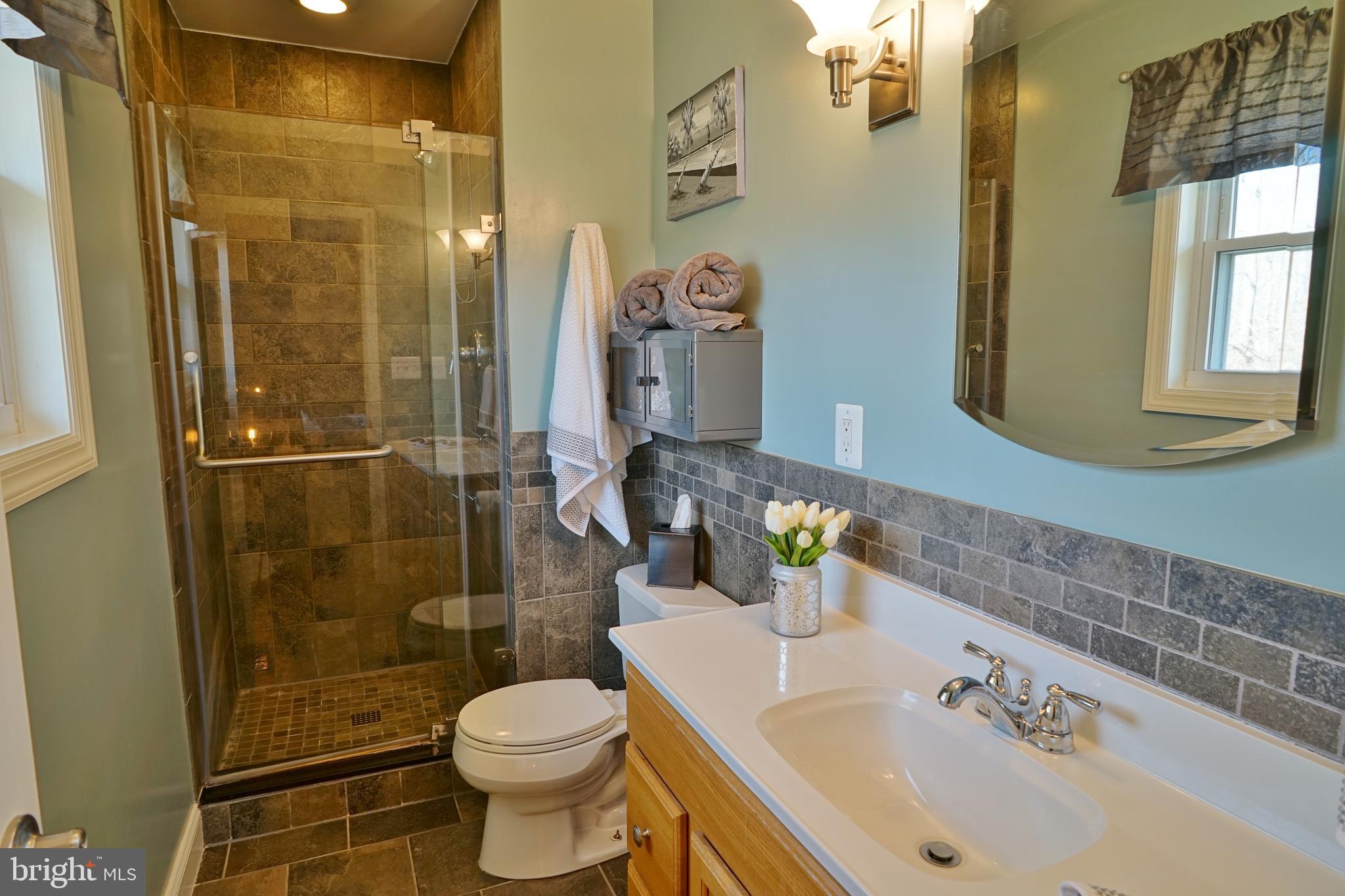 17115 Teagues Point Road Hughesville, MD 20637 - Photo 21 of 48 Walk-in glass shower and beautiful tile