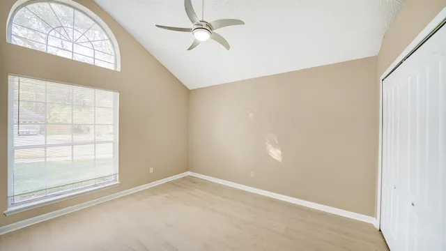 an empty room with a window