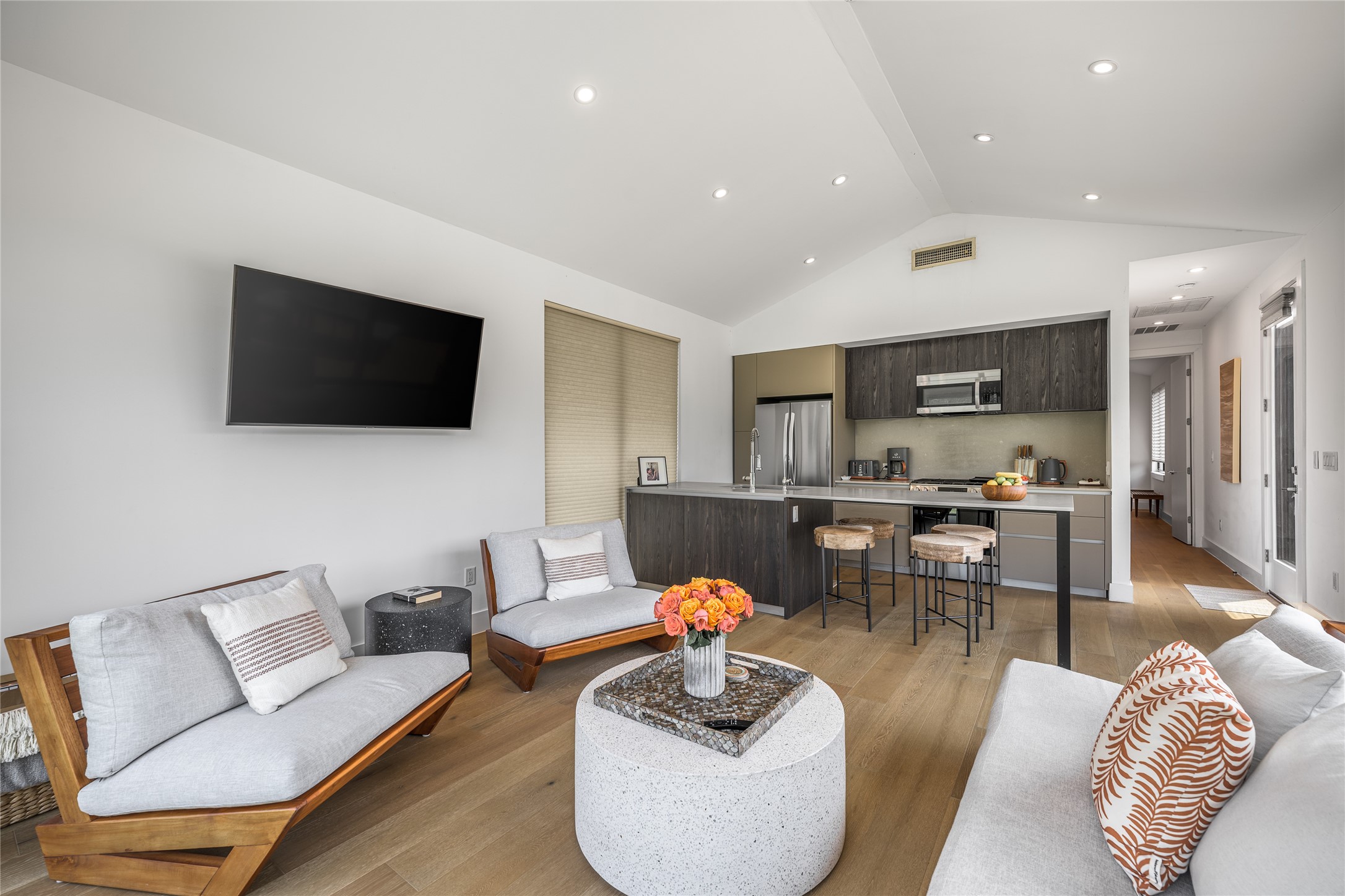 8390 Schuster Road Ledbetter, TX 78946 - Photo 4 of 27 a living room with furniture and a flat screen tv