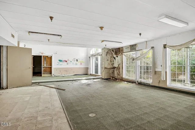 an empty room with a window