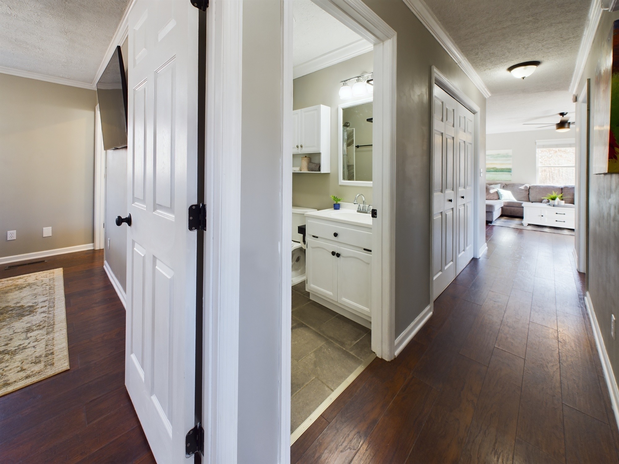 17 Alice Boynton Road Manchester, TN 37355 - Photo 19 of 31 a view of a hallway with wooden floor and living room