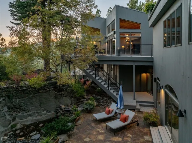 a view of a terrace with couches