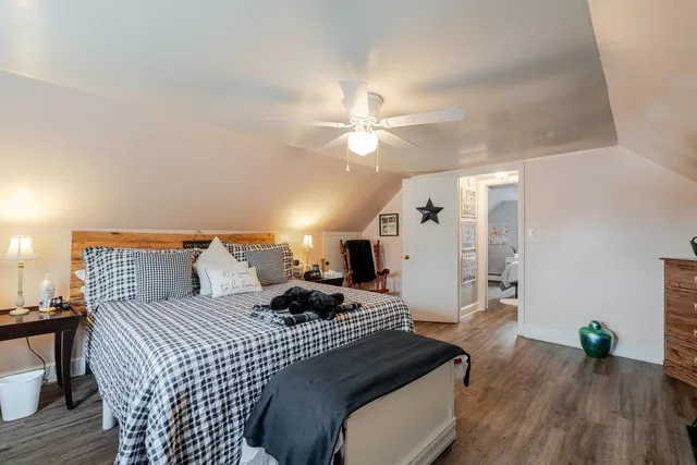 a storage room with furniture