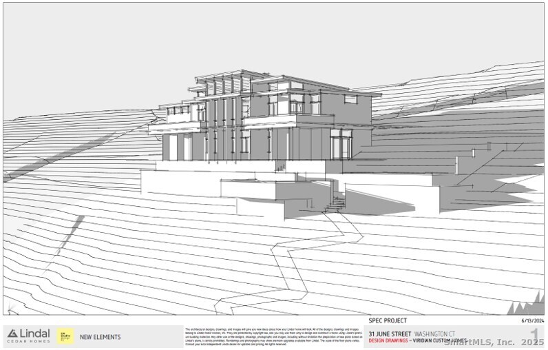 31 A June Road New Preston Marble Dale, CT 06777 - Photo 19 of 25 Architectural sketch of the house on the topology at 31 June Road.