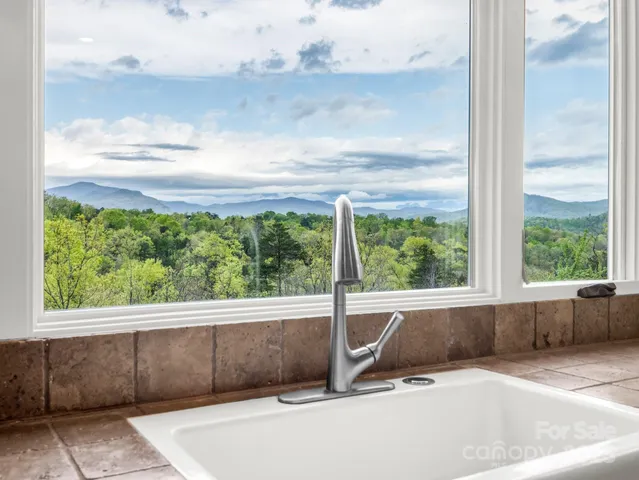 a view of a bathtub in the middle of a building