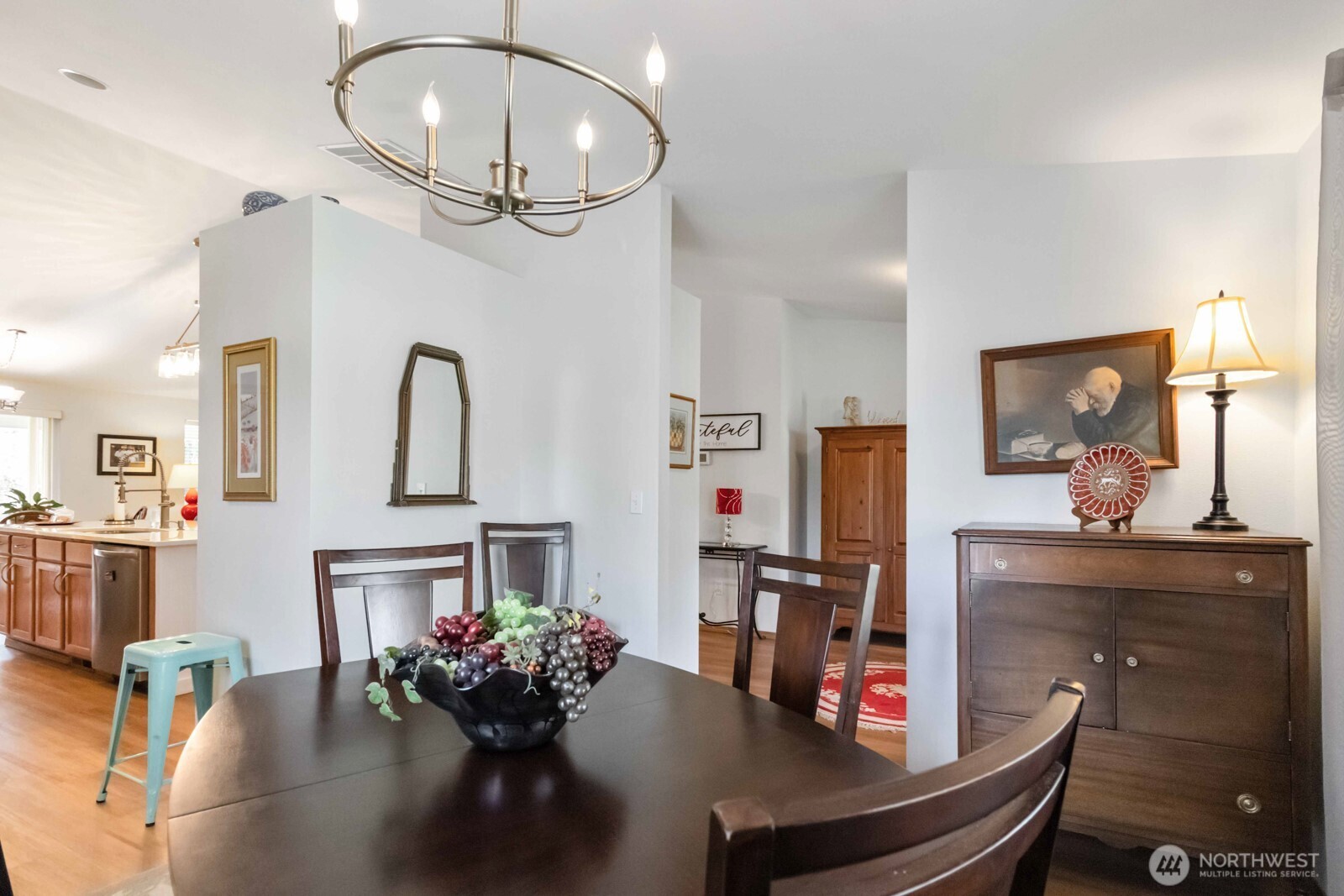 413 Haywire Road Winlock, WA 98596 - Photo 20 of 40 a view of a dining room with furniture and chandelier