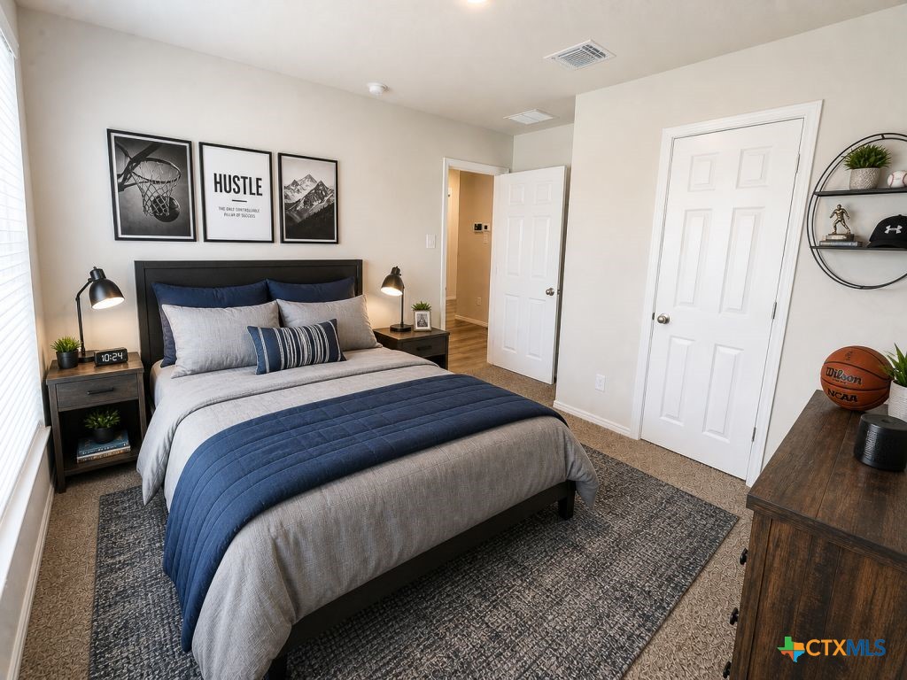 1507 Merritt Road Temple, TX 76504 - Photo 12 of 15 a bedroom with a bed and painting on the wall