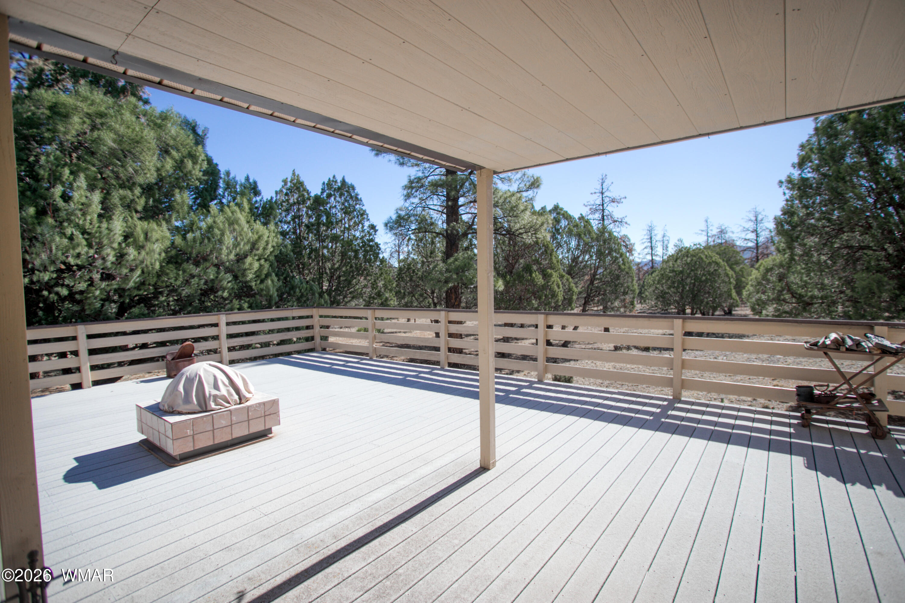 19 County Road Show Low, AZ 85901 - Photo 4 of 43 a view of a balcony with wooden floor and potted plants