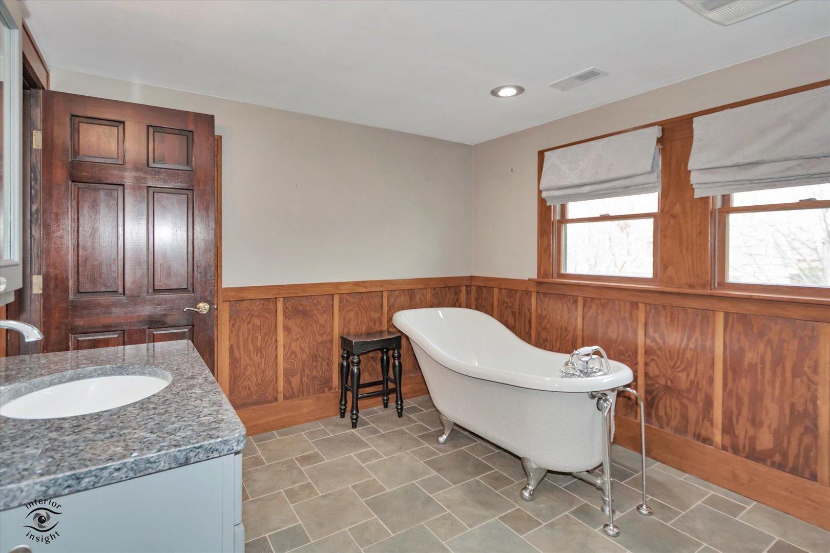 256 Center Road Frankfort, IL 60423 - Photo 20 of 26 a bathroom with a granite countertop sink and a mirror