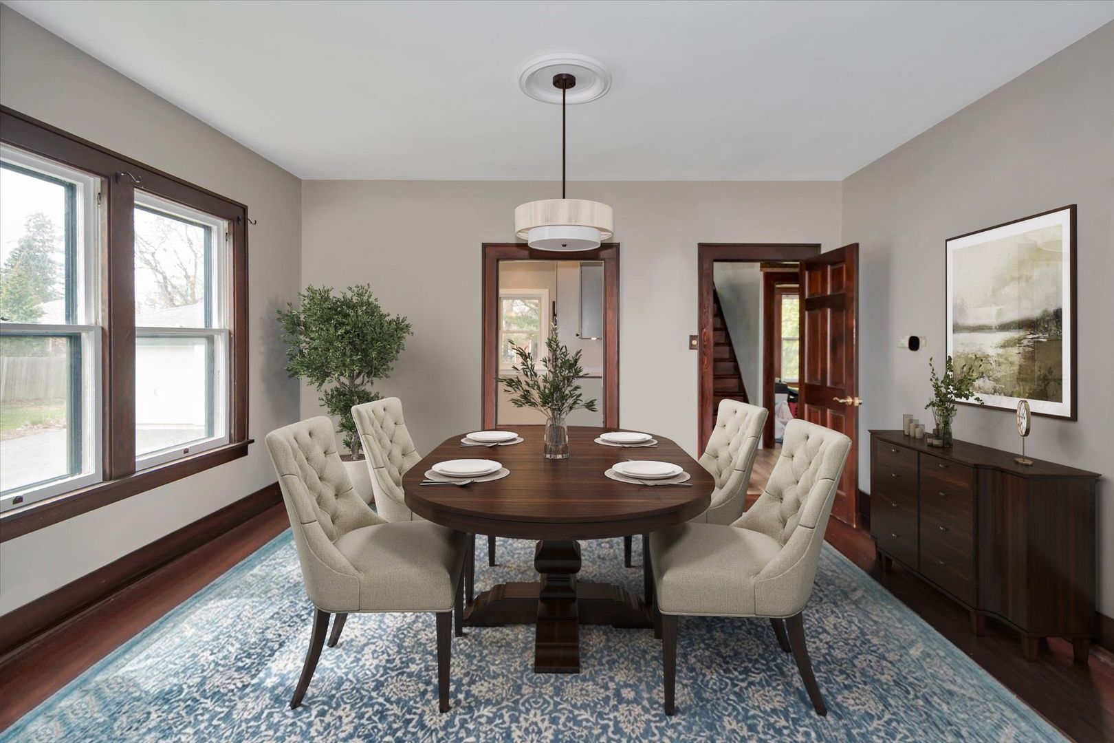256 Center Road Frankfort, IL 60423 - Photo 9 of 26 a dining room with furniture window and wooden floor