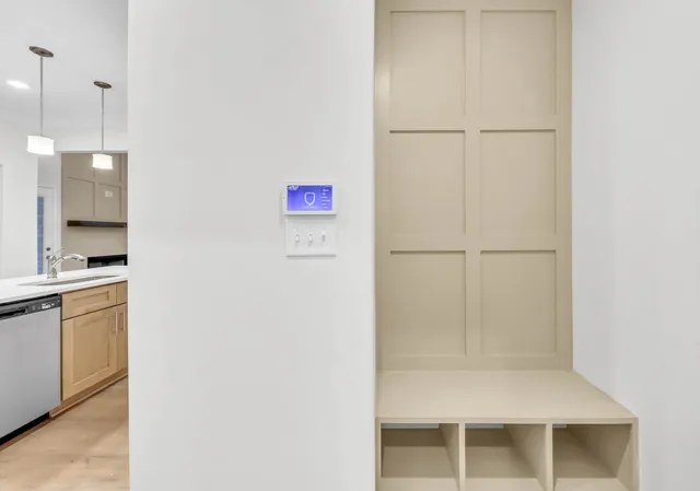 a bathroom with a bathtub and a sink