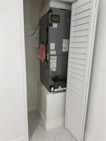 an empty room with a door