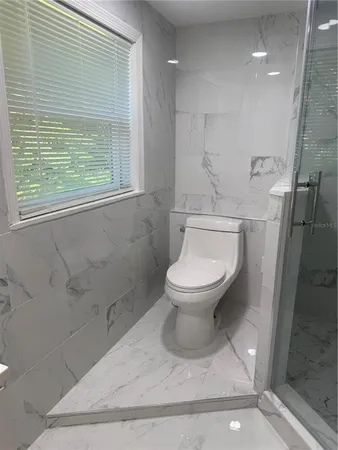a bathroom with a shower