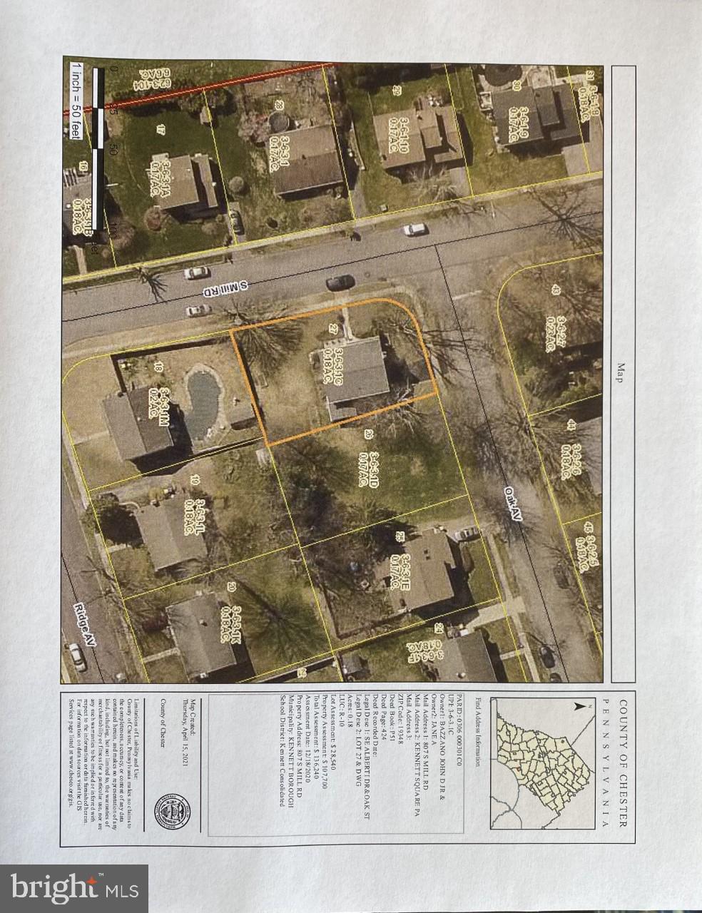 807 South Mill Road Kennett Square, PA 19348 - Photo 38 of 38 Overhead view of 807 S. Mill Rd