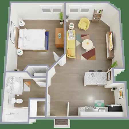 an aerial view of residential house with yard
