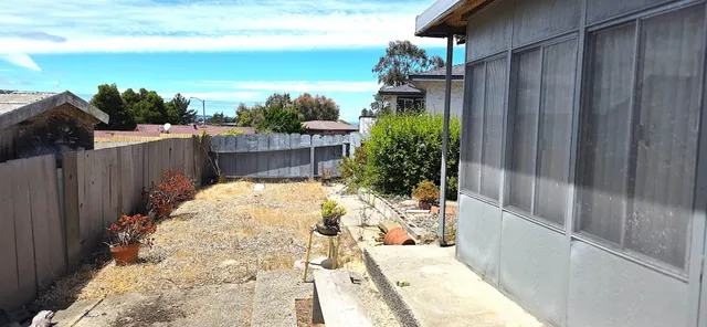 a view of a backyard