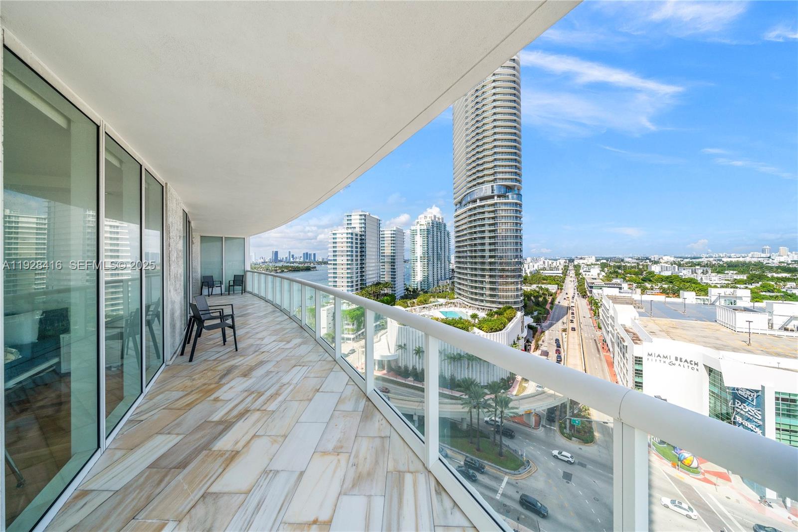 450 Alton Road, Unit 1610 Miami Beach, FL 33139 - Photo 25 of 32 a view of balcony with furniture