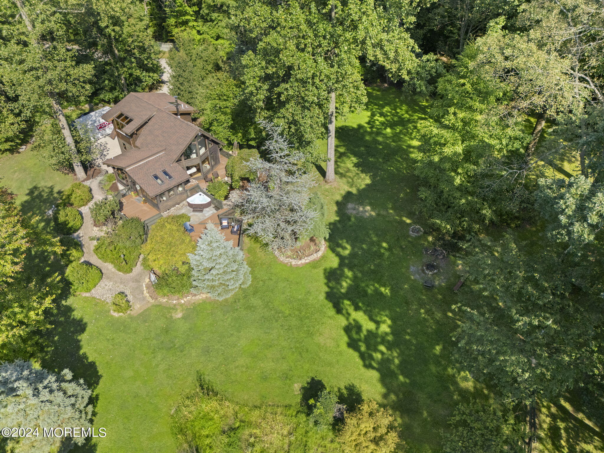 151 Summerfield Road Belvidere, NJ 07823 - Photo 33 of 41 a aerial view of residential house with outdoor space and trees all around