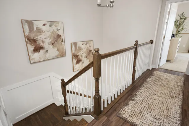 a view of entryway with wooden floor