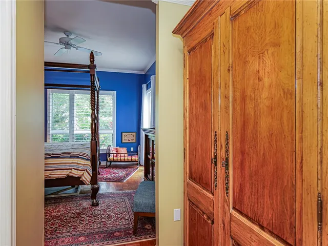 a view of a balcony with furniture and window