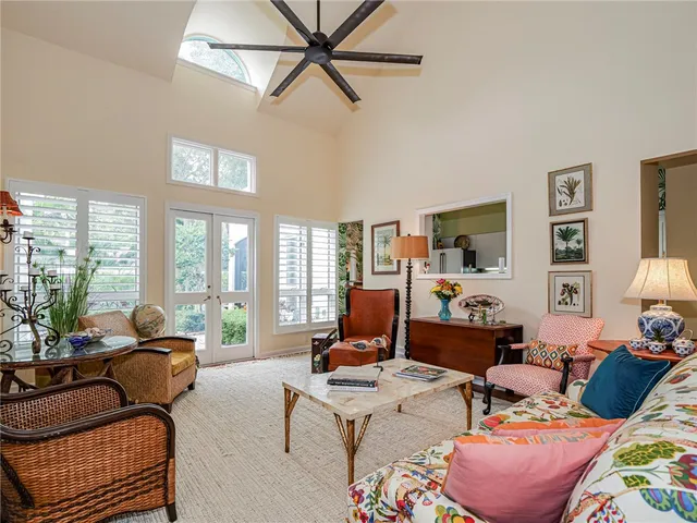 a living room with furniture or couch and a window