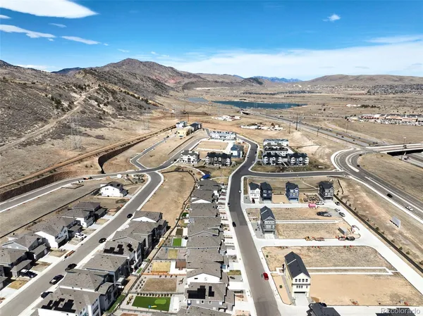 a view of a city with a mountain