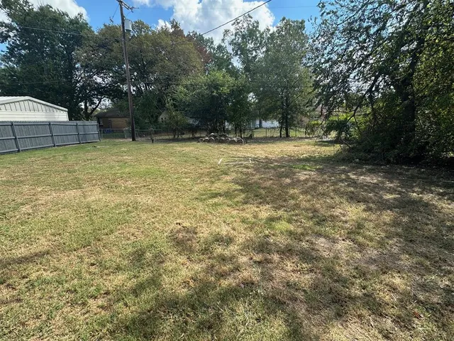 a view of backyard with tree