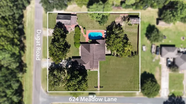 an aerial view of a house