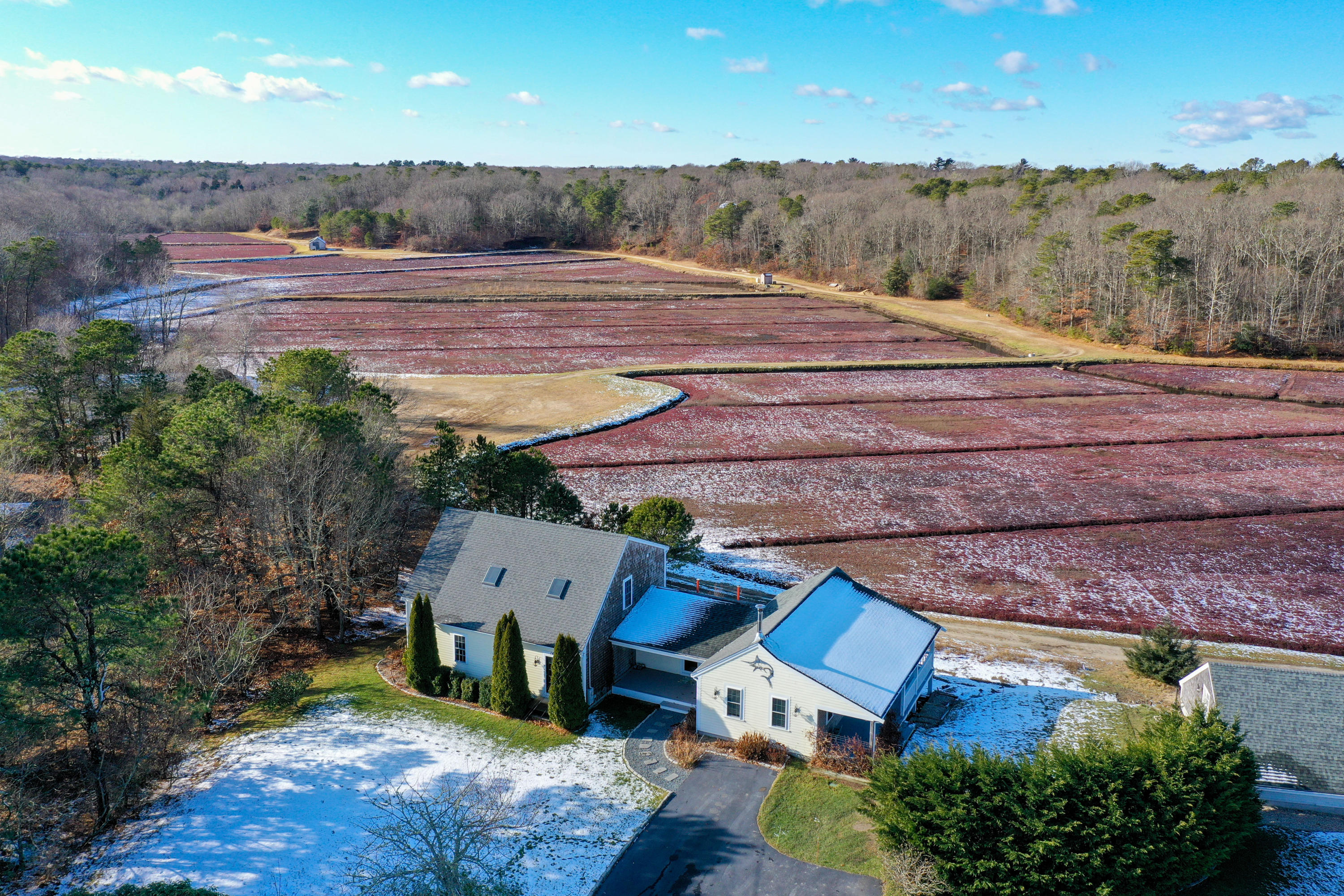 141 Bog Road Marstons Mills, MA 02648 - Photo 46 of 59 an aerial view of a house with a yard