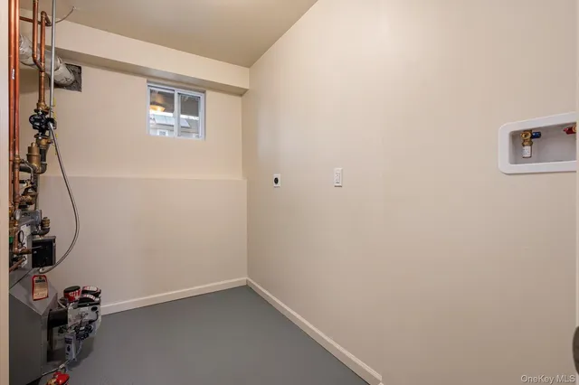 a view of small space with painted walls