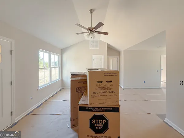 an empty room with a window