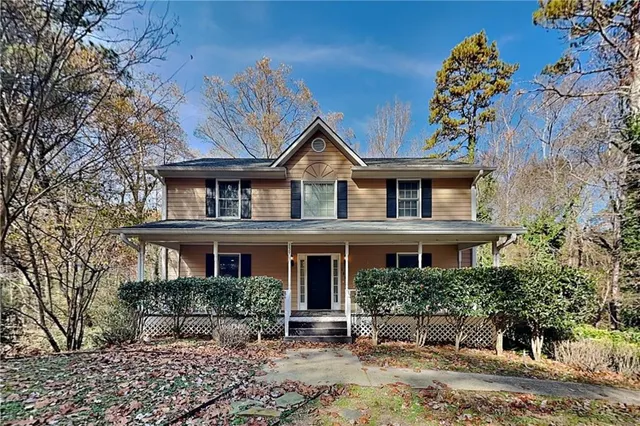 front view of a house with a porch