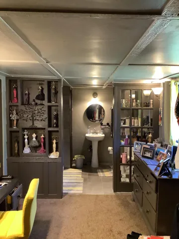 a view of a room with workspace