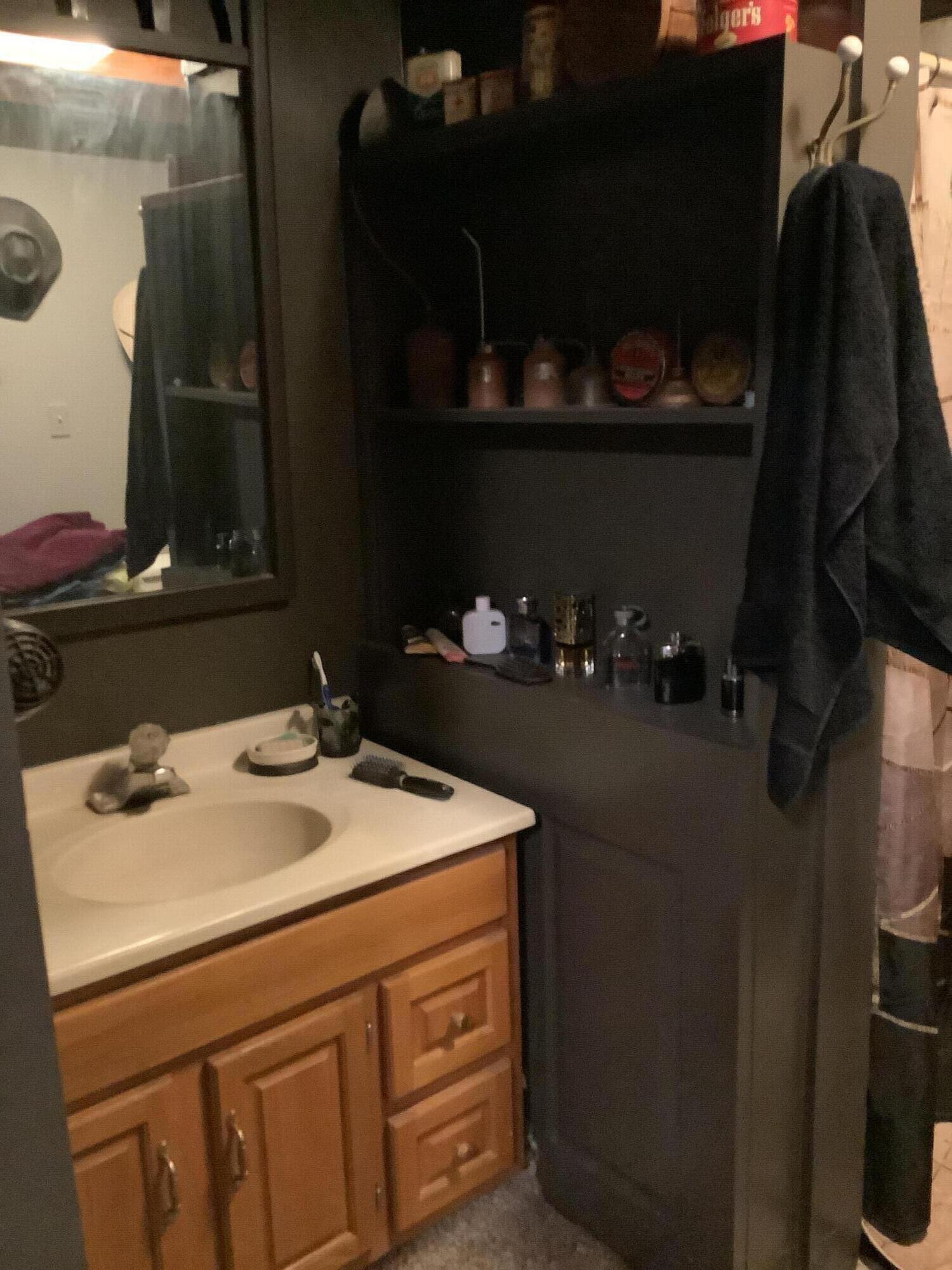 1203 South Date Plainview, TX 79072 - Photo 10 of 53 a bathroom with a sink vanity and a mirror