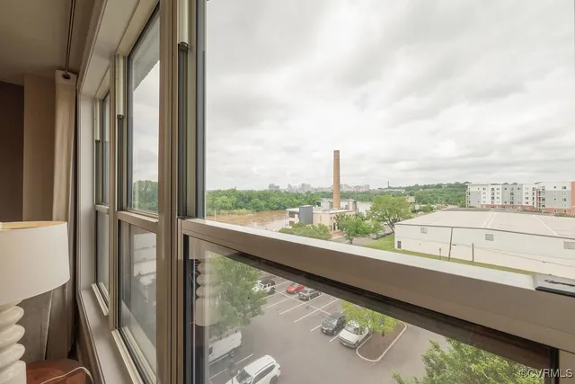 a view of a city from a balcony