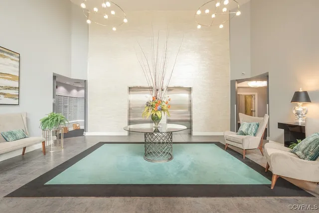 a living room with furniture