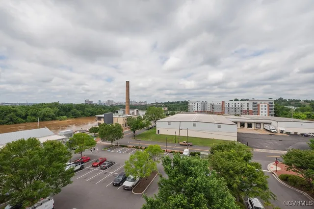 a view of a city with a lake view