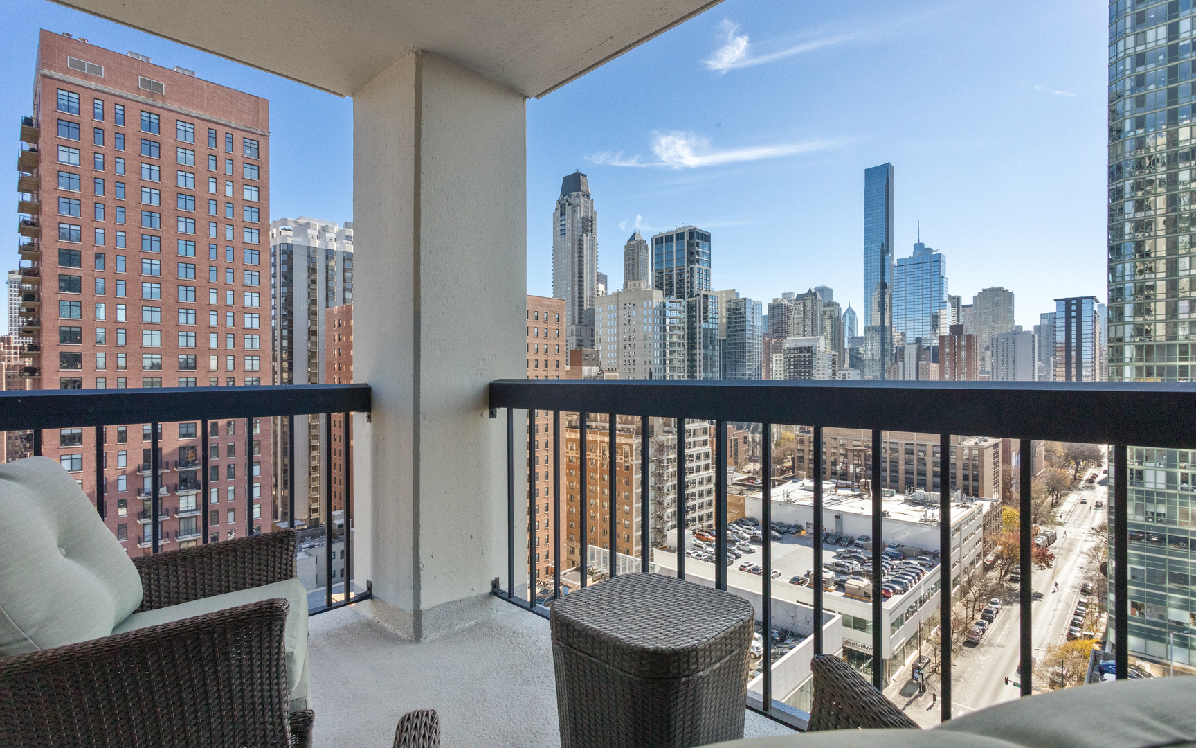 1122 North Clark Street, Unit 1808 Chicago, IL 60610 - Photo 21 of 31 a view of a city from a balcony
