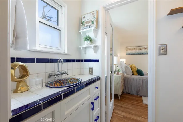 a view of kitchen and workspace