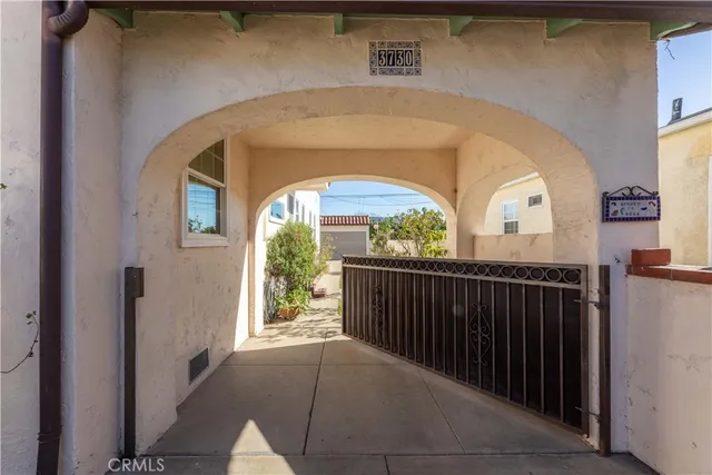 a view of hall with wooden floor