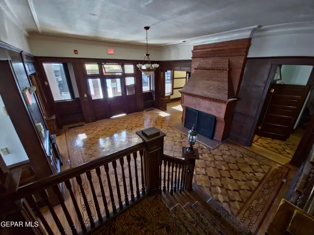 a view of a livingroom with a fireplace